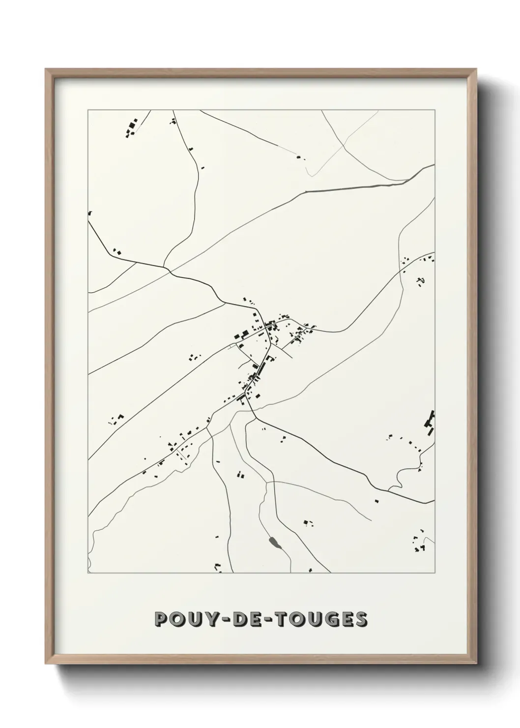 Un poster carte Pouy-de-Touges