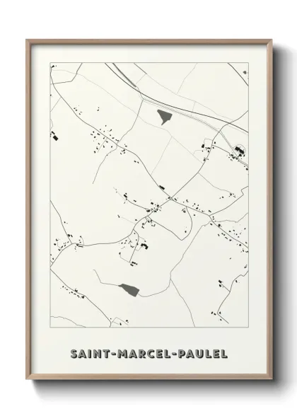 Une affiche de carte sur Saint-Marcel-Paulel