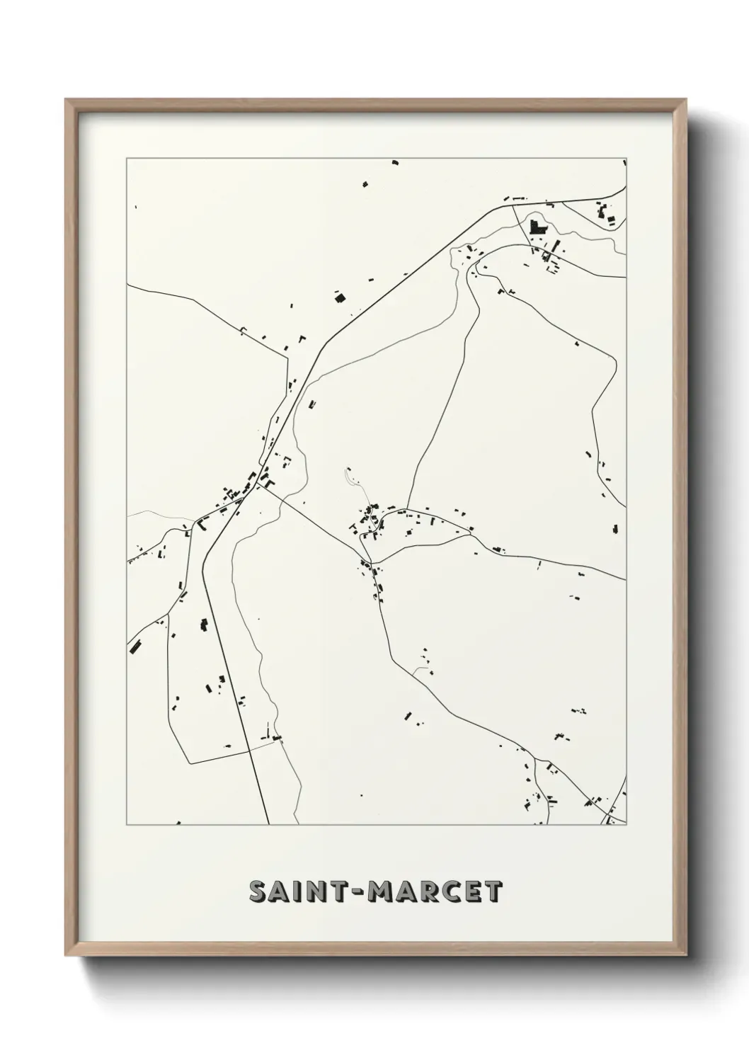 Un poster carte Saint-Marcet