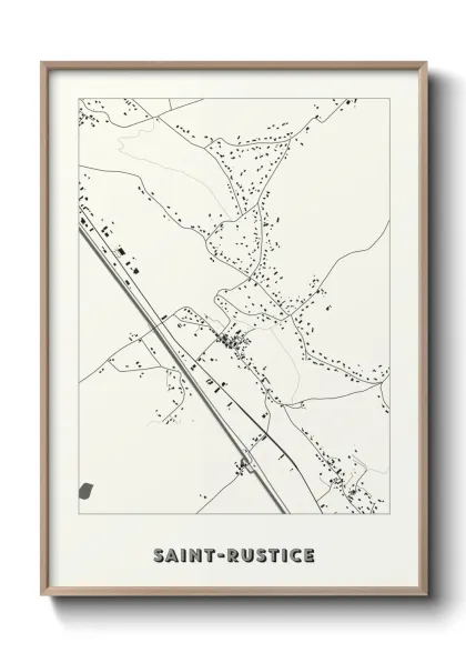 Une affiche de carte sur Saint-Rustice