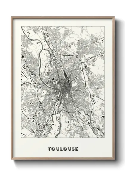 Une affiche de carte sur Toulouse