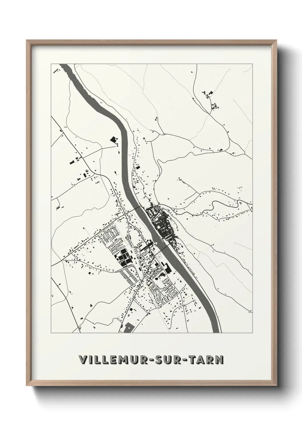 Un poster carte Villemur-sur-Tarn