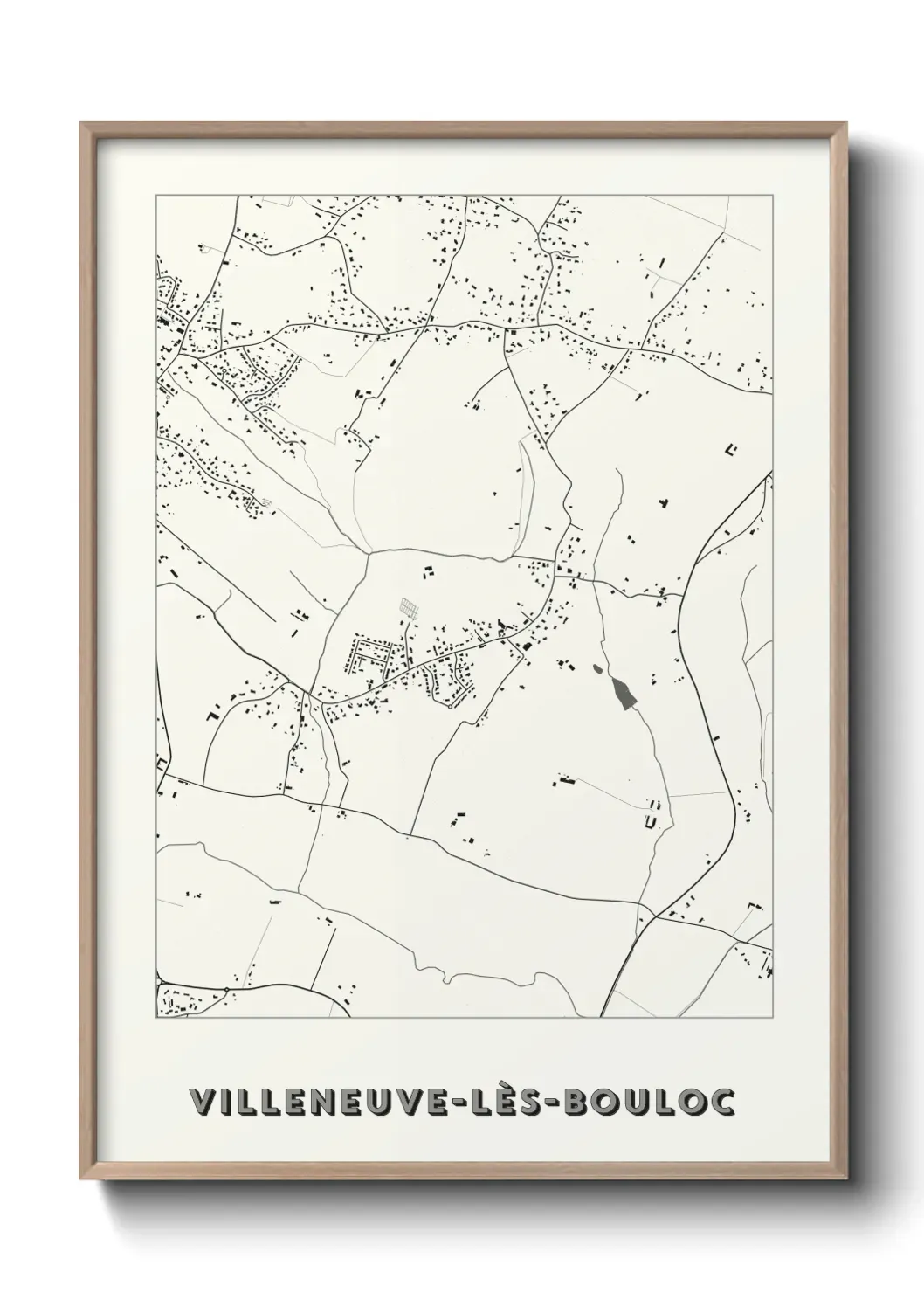 Un poster carte Villeneuve-lès-Bouloc