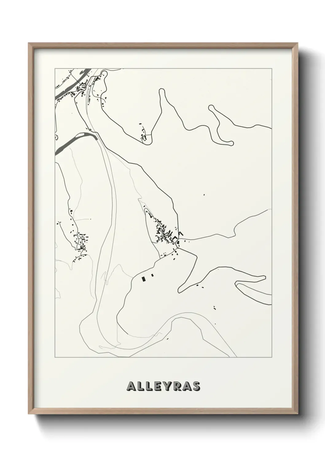 Un poster carte Alleyras