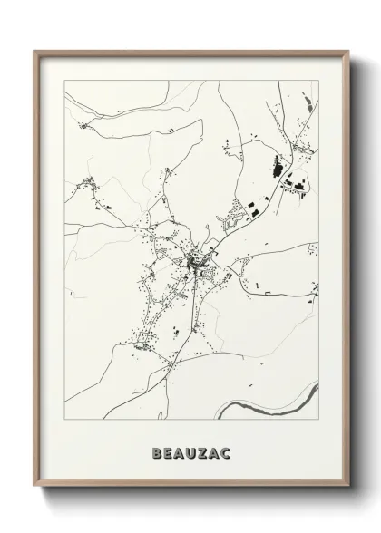 Une affiche de carte sur Beauzac