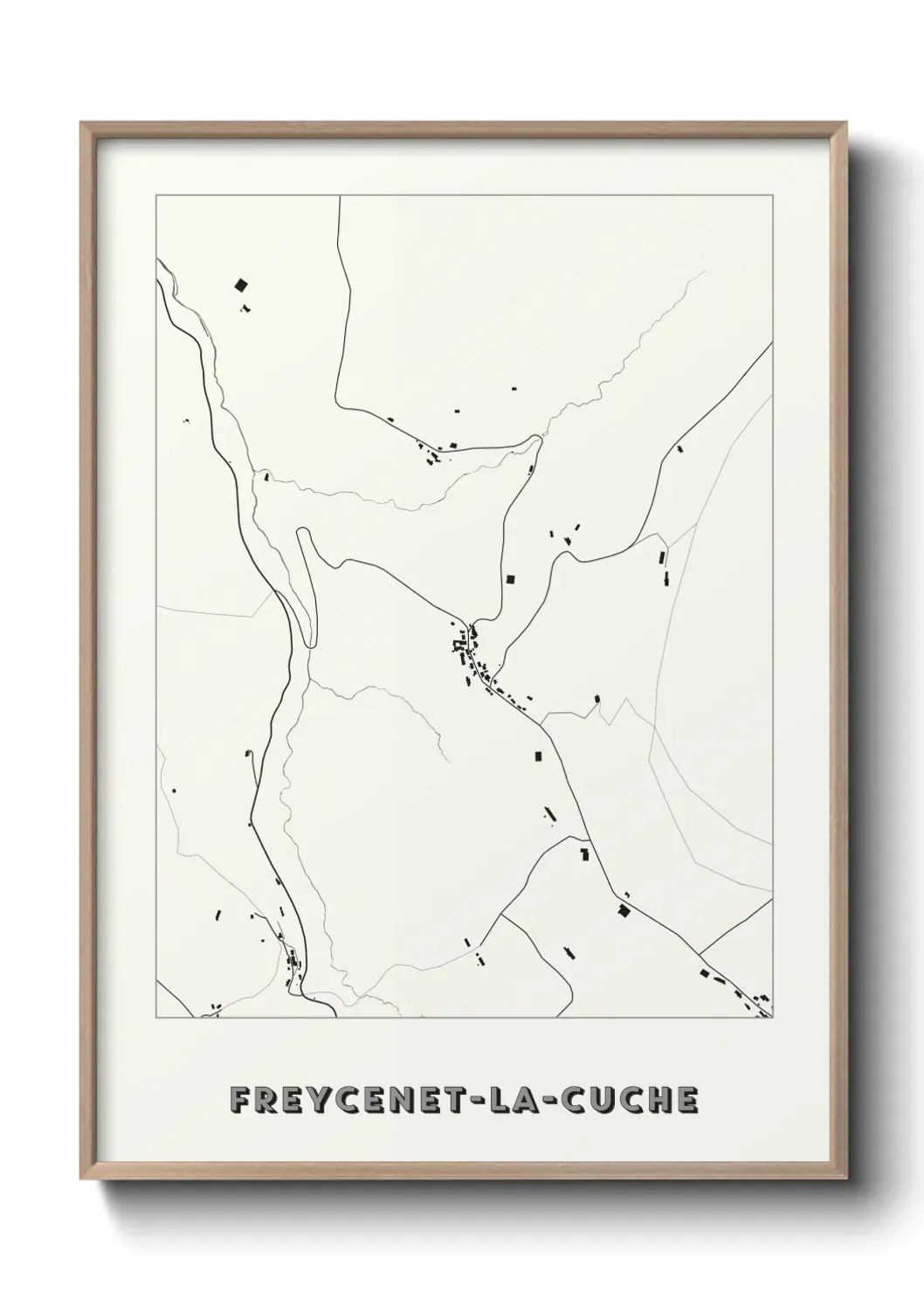 Un poster carte Freycenet-la-Cuche