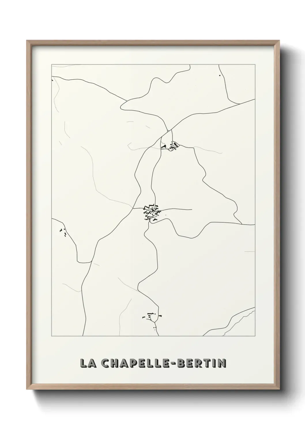 Un poster carte La Chapelle-Bertin