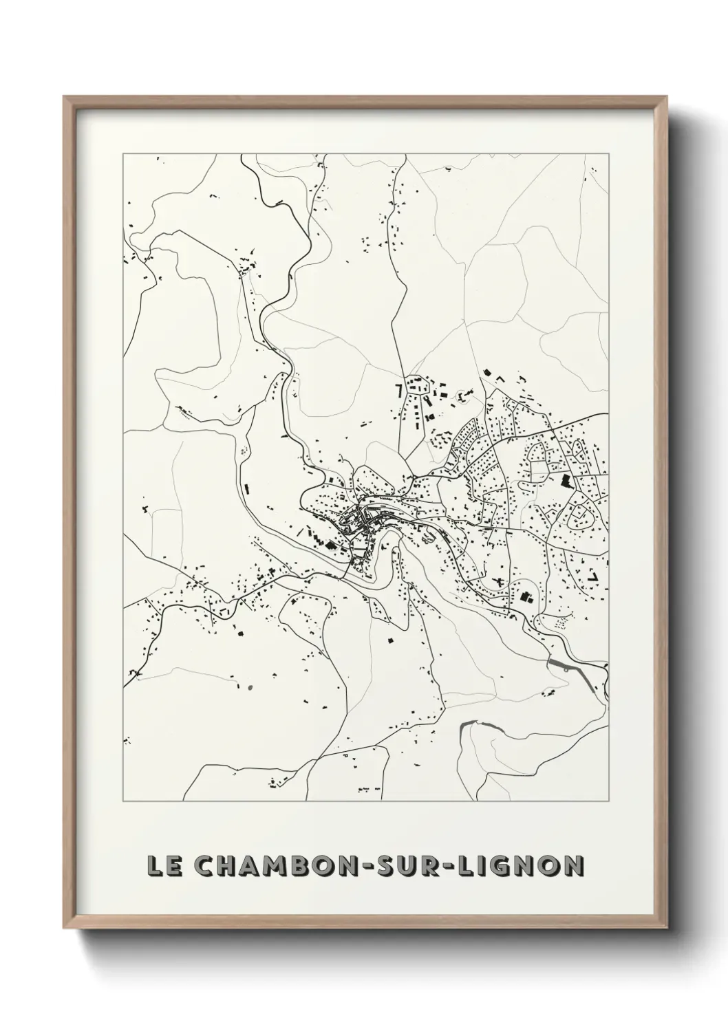 Un poster carte Le Chambon-sur-Lignon