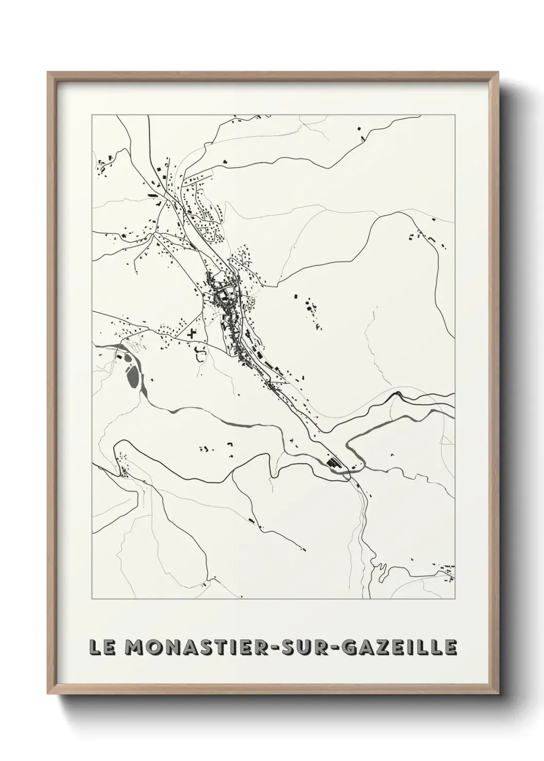 Un poster carte Le Monastier-sur-Gazeille