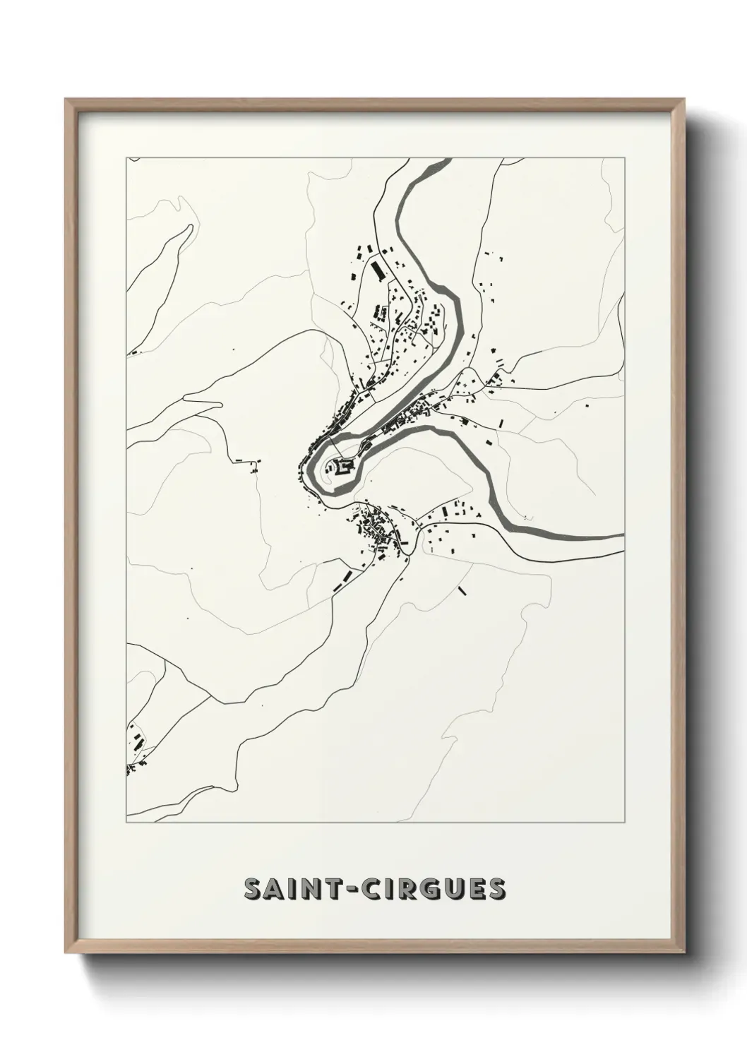 Un poster carte Saint-Cirgues