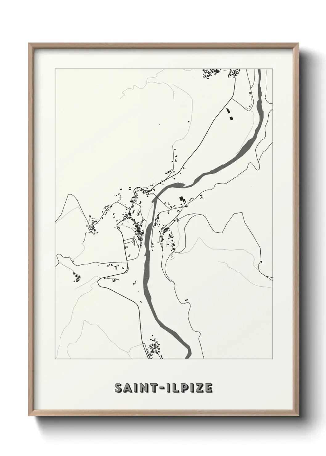Un poster carte Saint-Ilpize