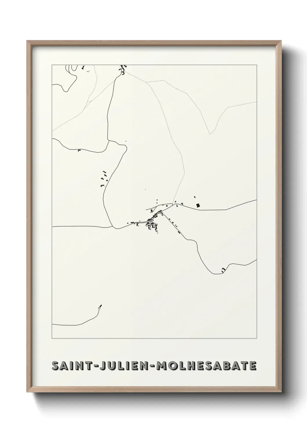 Un poster carte Saint-Julien-Molhesabate