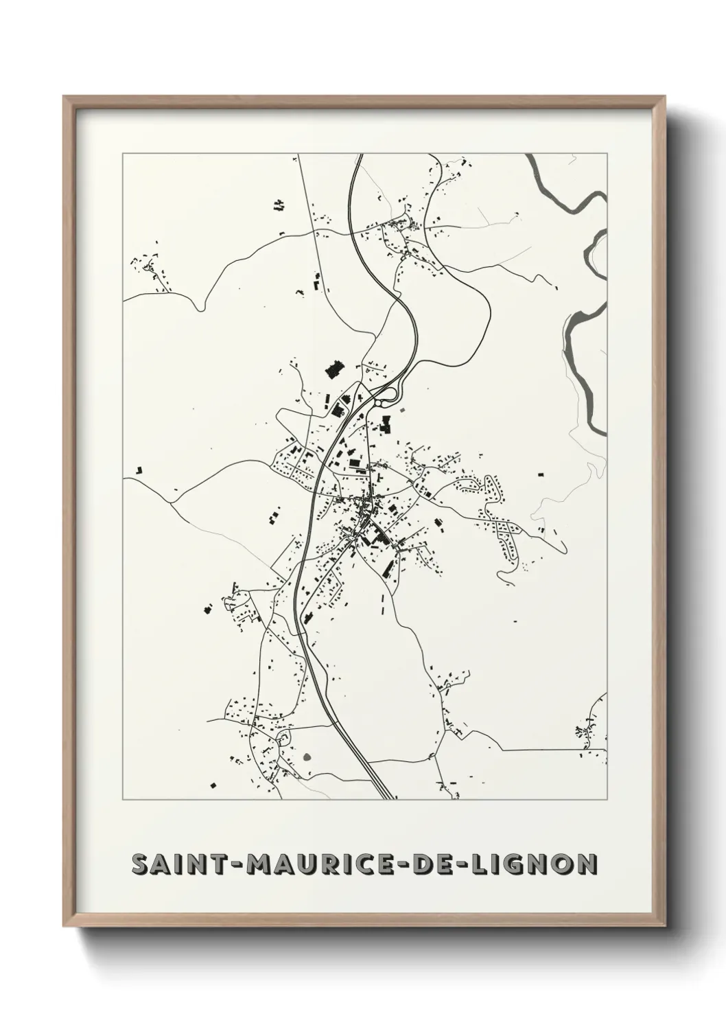 Un poster carte Saint-Maurice-de-Lignon