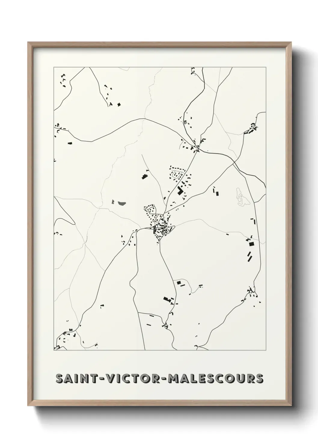 Un poster carte Saint-Victor-Malescours