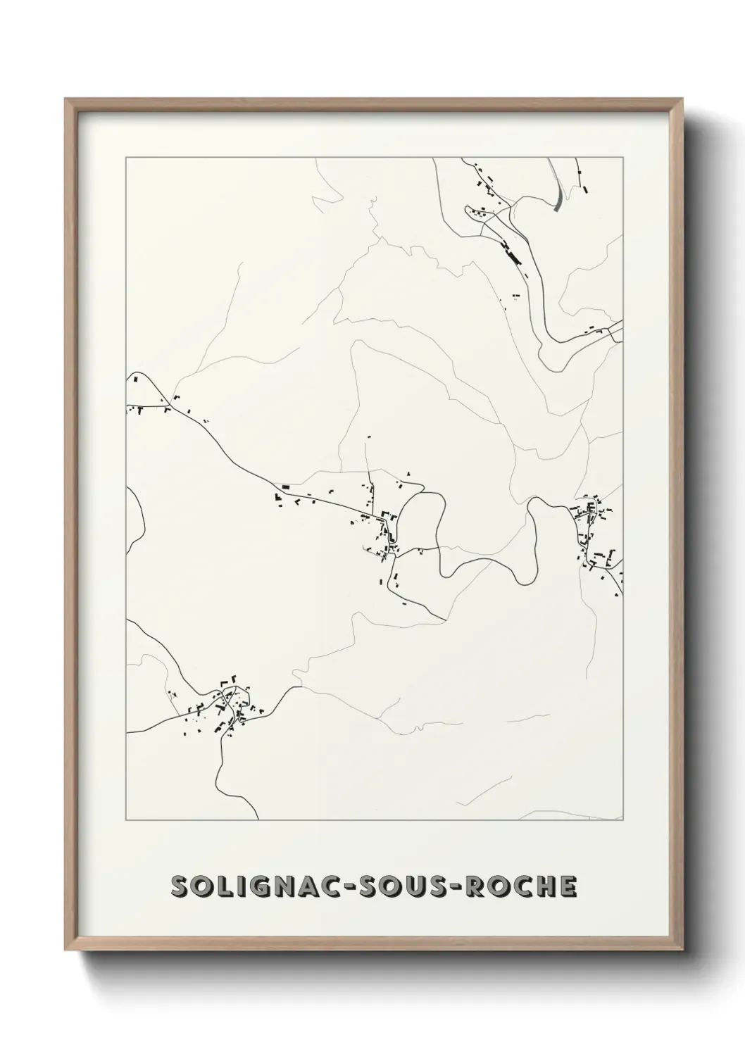 Un poster carte Solignac-sous-Roche
