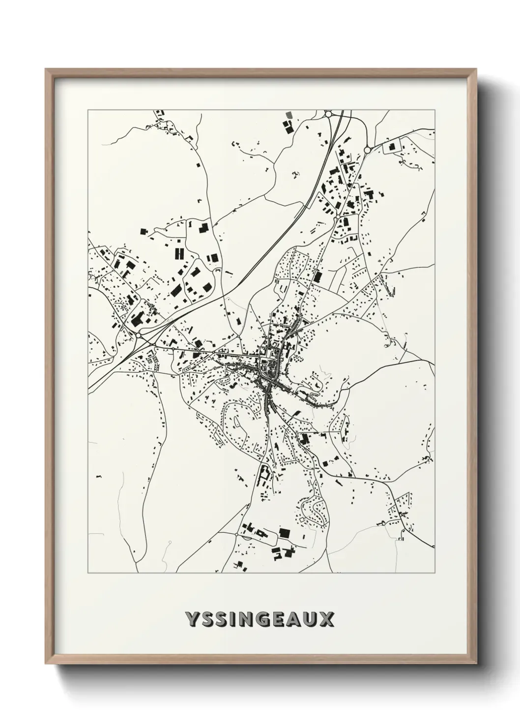 Un poster carte Yssingeaux