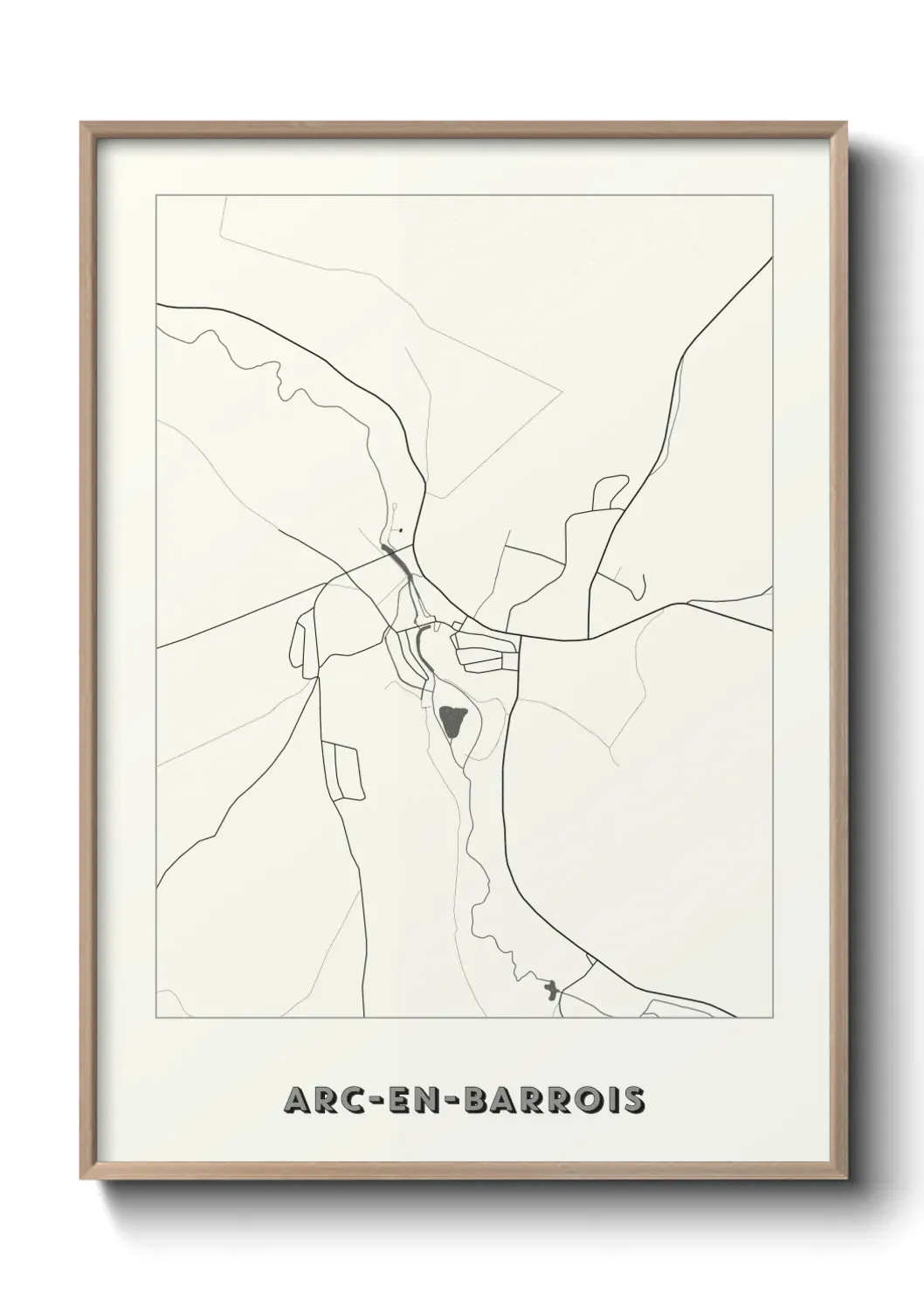 Un poster carte Arc-en-Barrois