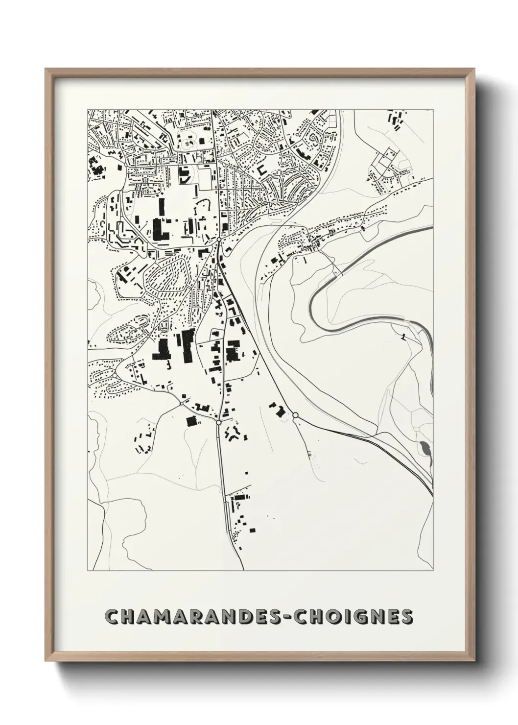 Un poster carte Chamarandes-Choignes