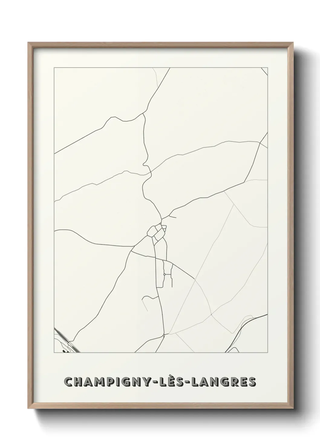 Un poster carte Champigny-lès-Langres