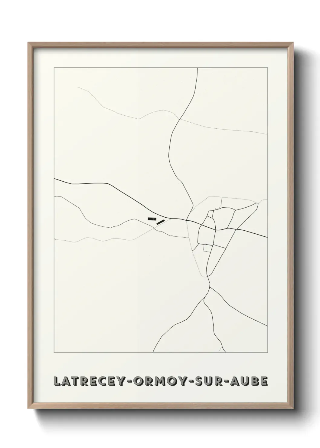 Un poster carte Latrecey-Ormoy-sur-Aube