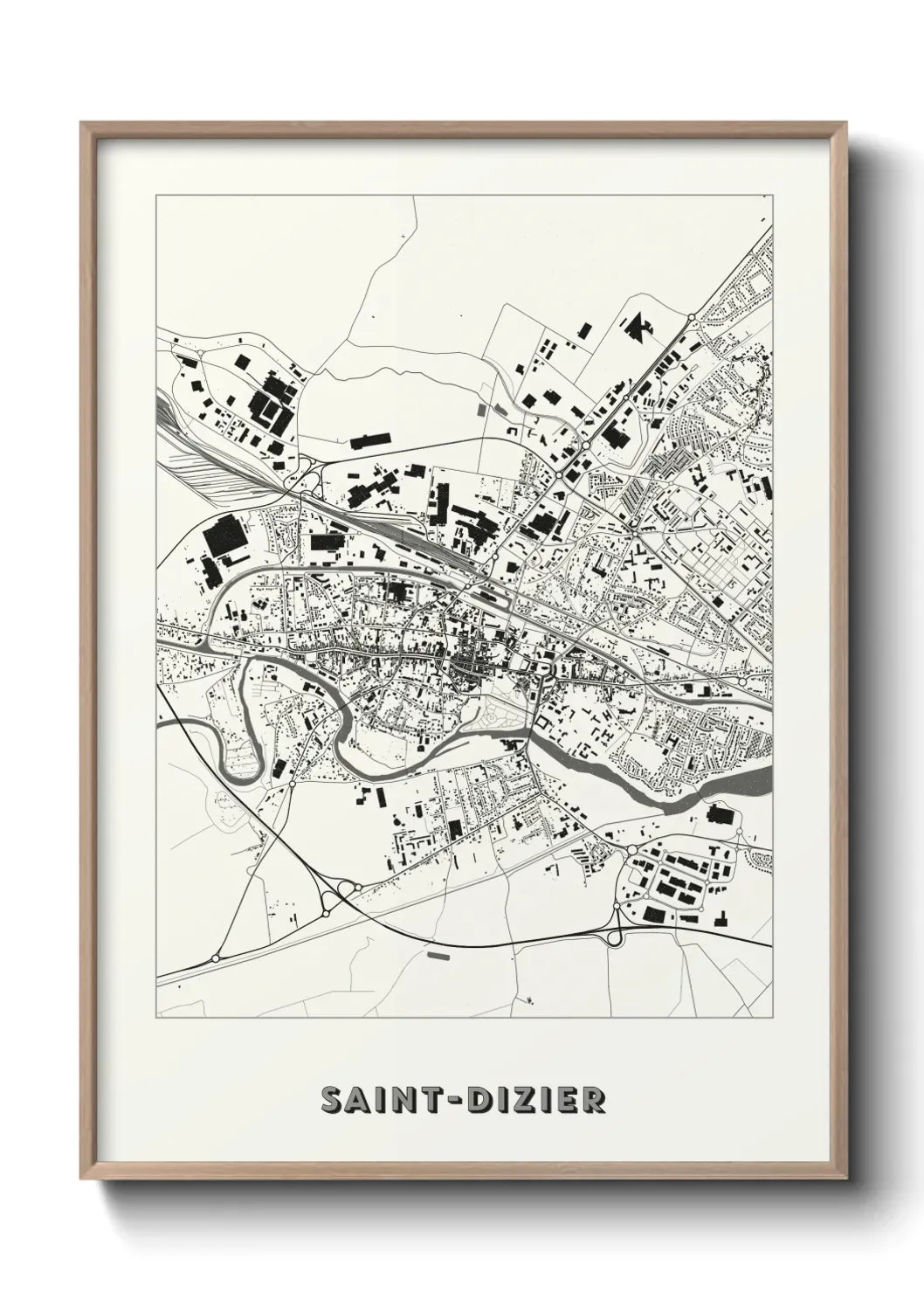 Un poster carte Saint-Dizier