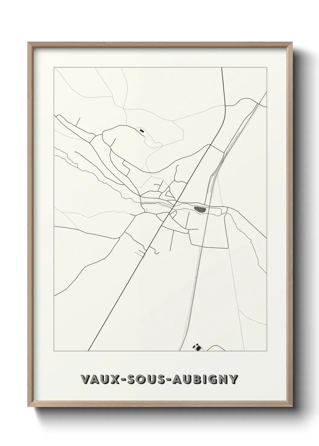 Un poster carte Vaux-sous-Aubigny