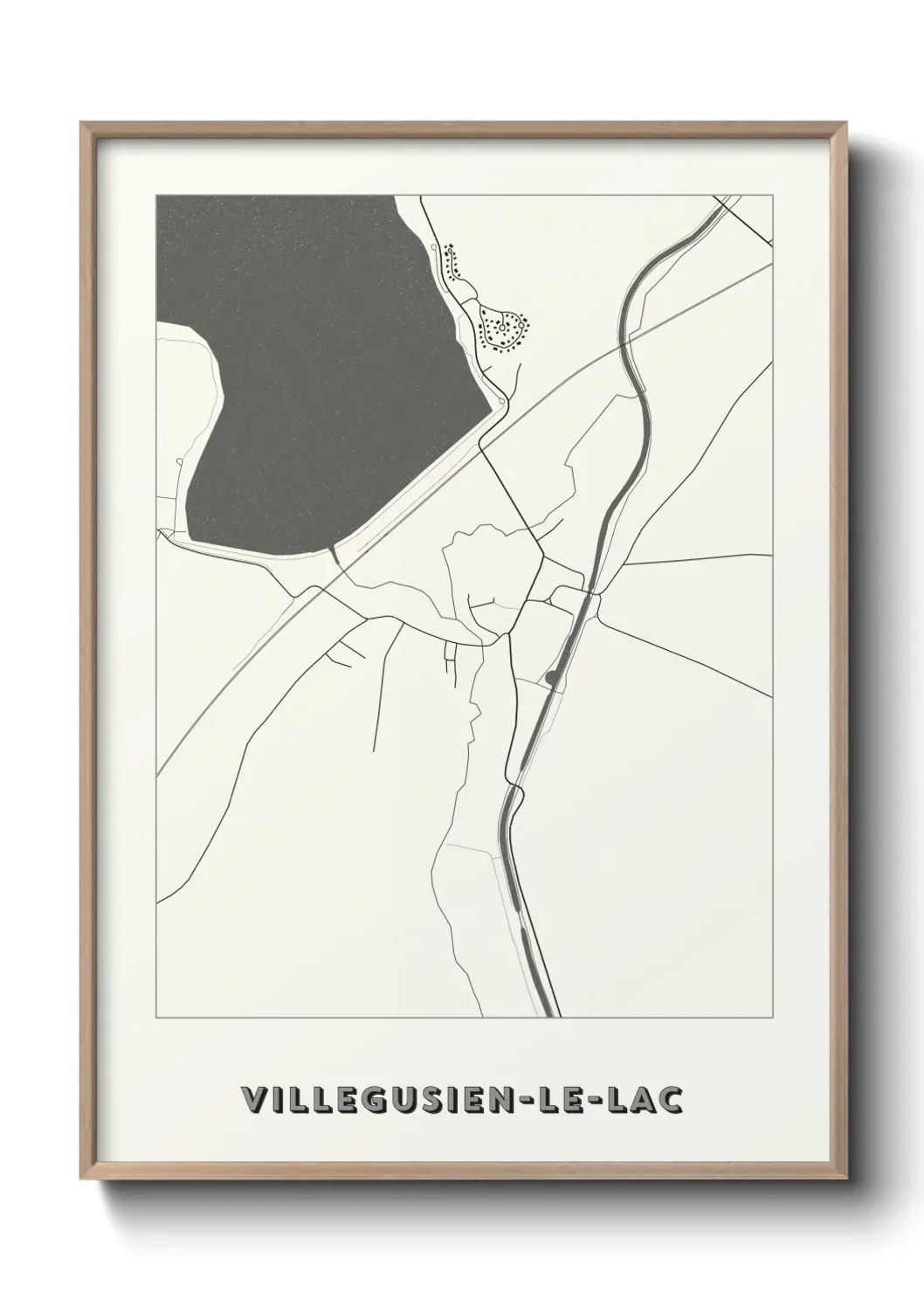 Un poster carte Villegusien-le-Lac