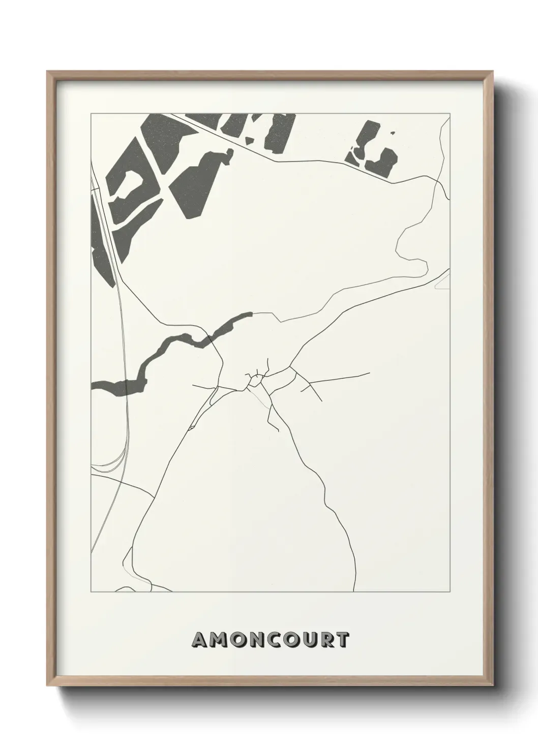 Un poster carte Amoncourt