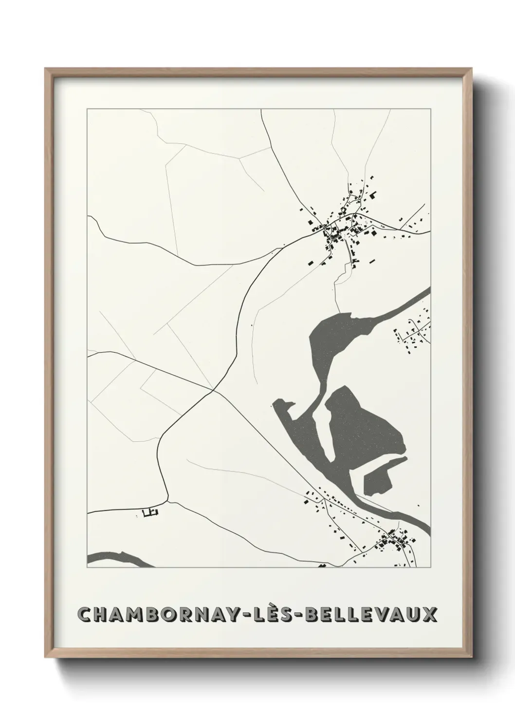 Un poster carte Chambornay-lès-Bellevaux