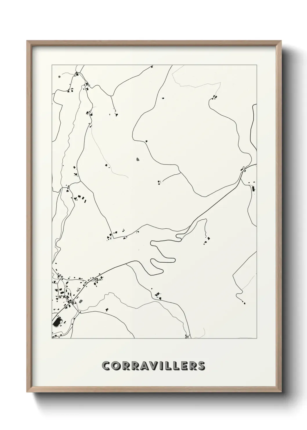 Un poster carte Corravillers