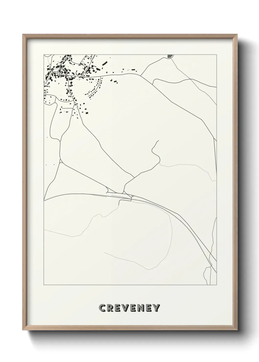 Un poster carte Creveney