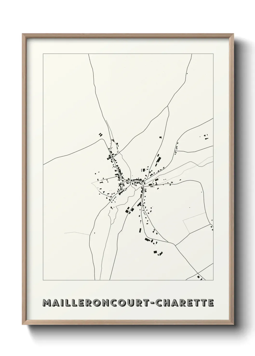 Un poster carte Mailleroncourt-Charette