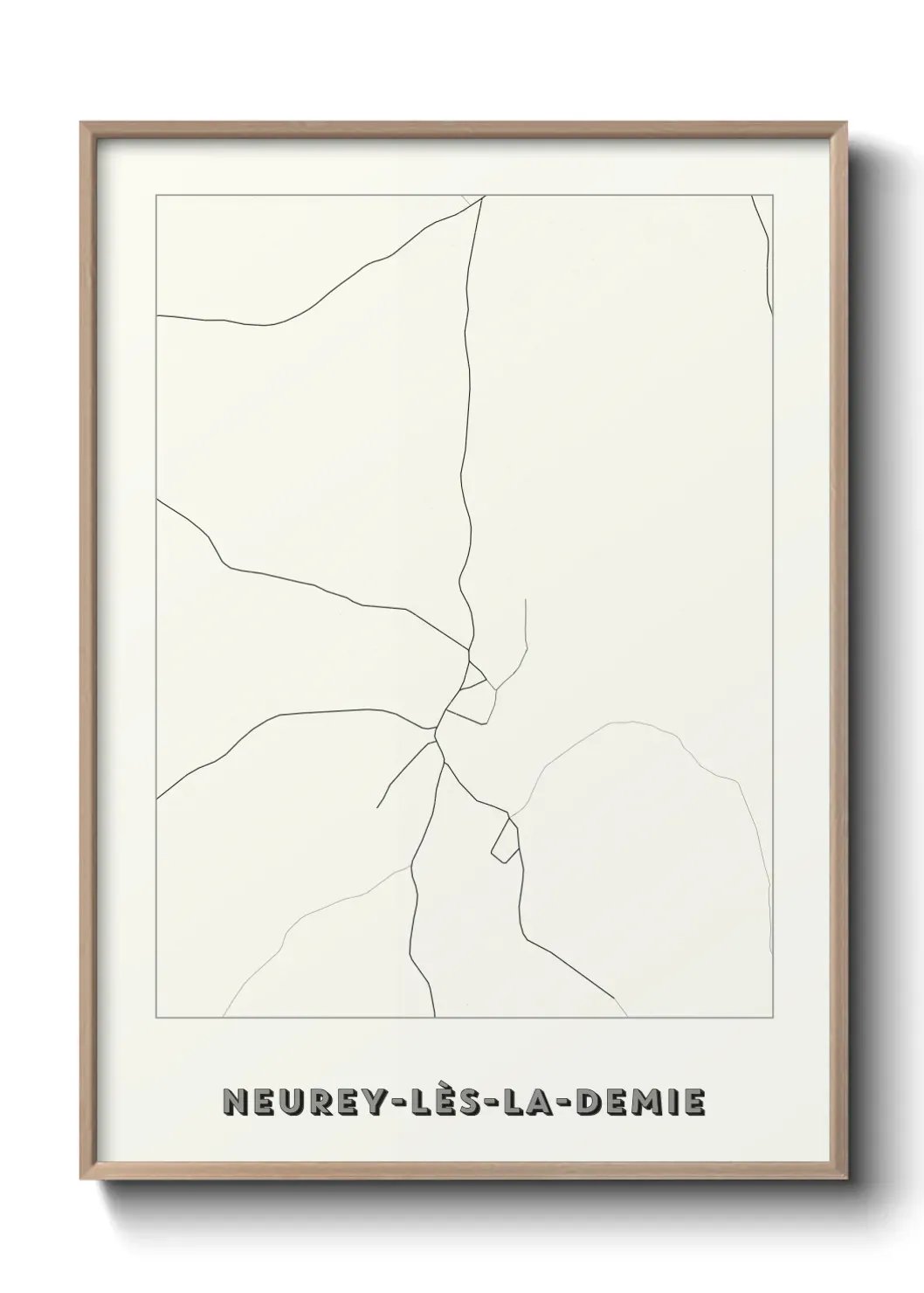 Un poster carte Neurey-lès-la-Demie