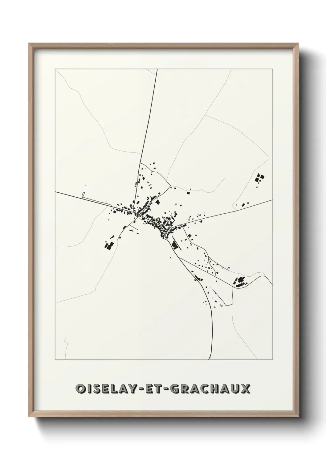 Un poster carte Oiselay-et-Grachaux