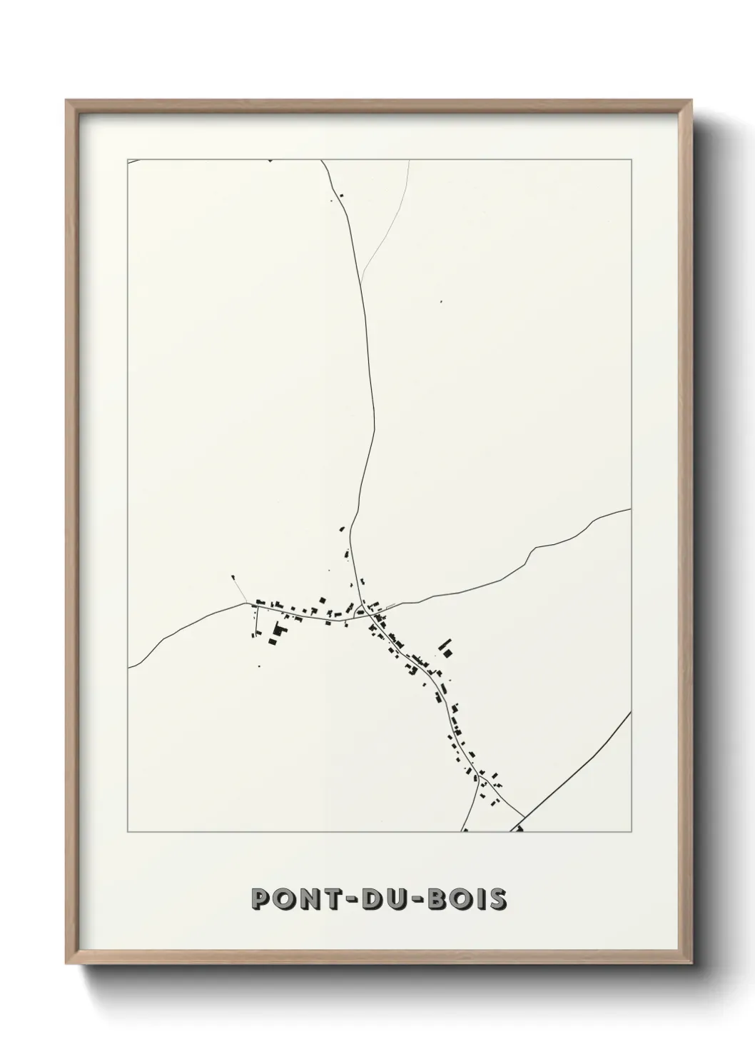 Un poster carte Pont-du-Bois