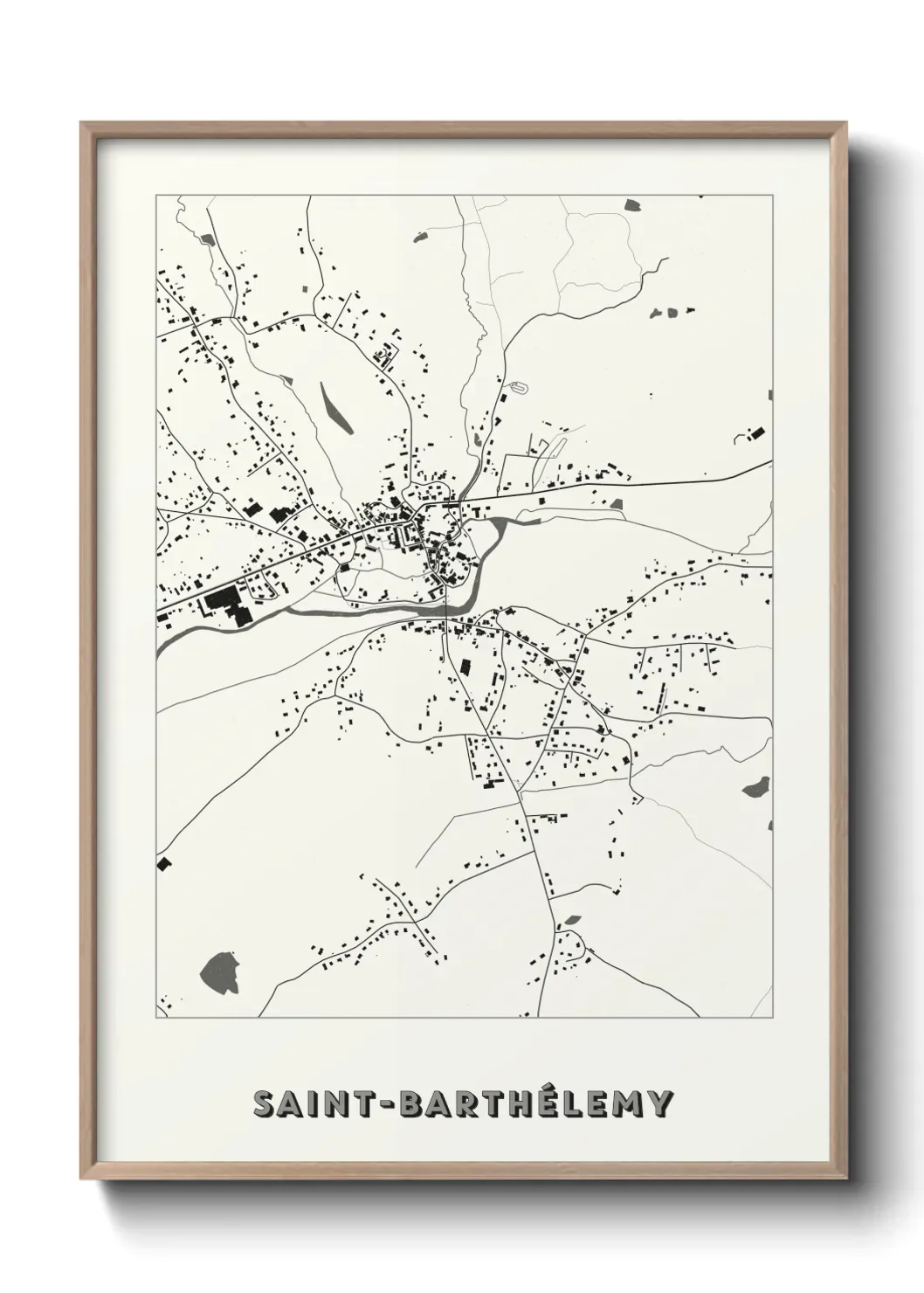 Un poster carte Saint-Barthélemy