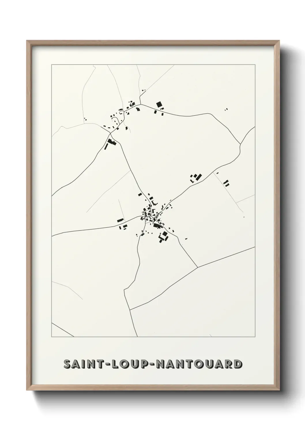 Un poster carte Saint-Loup-Nantouard