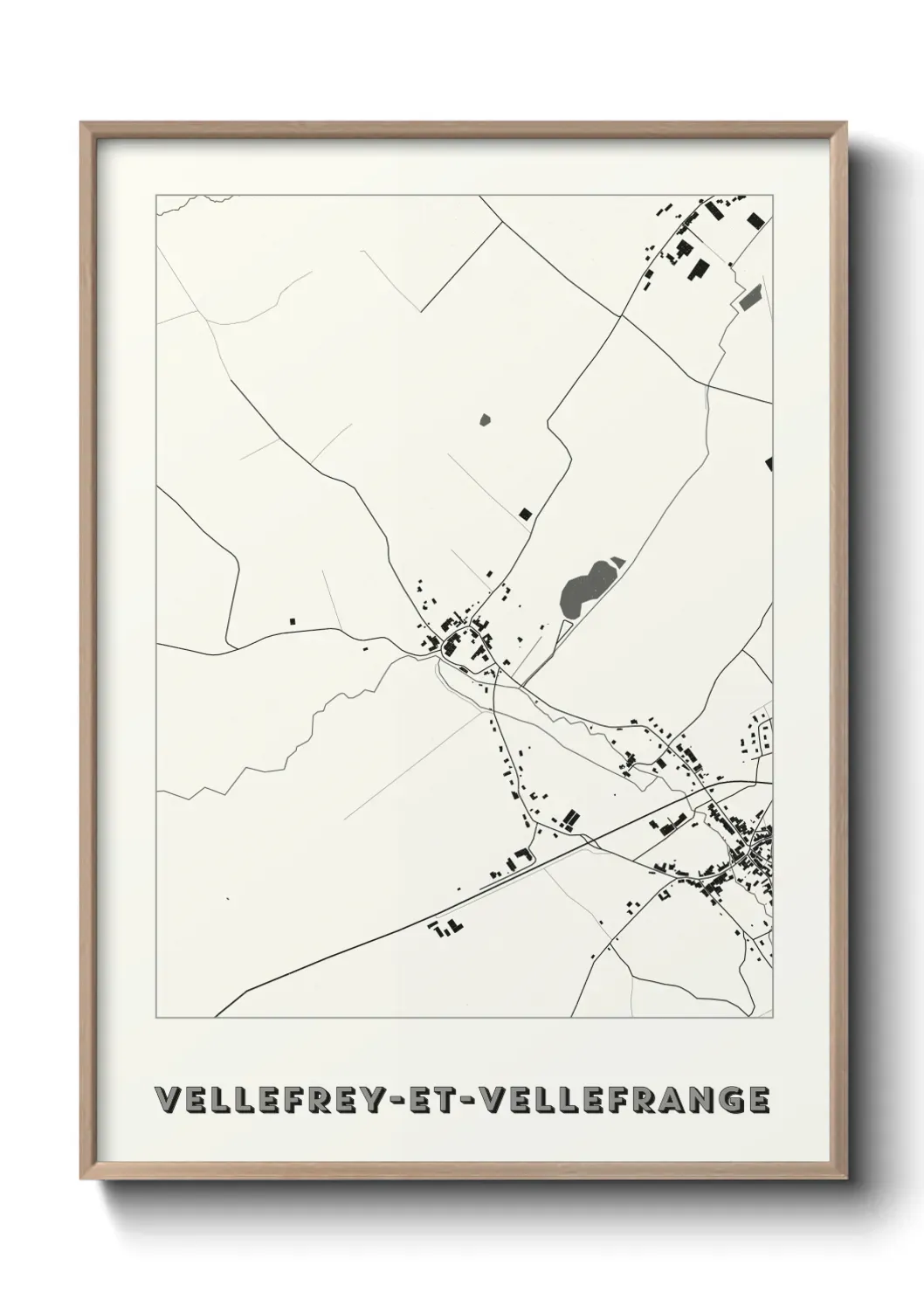 Un poster carte Vellefrey-et-Vellefrange