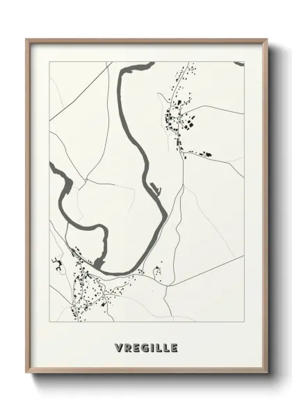 Une affiche de carte sur Vregille