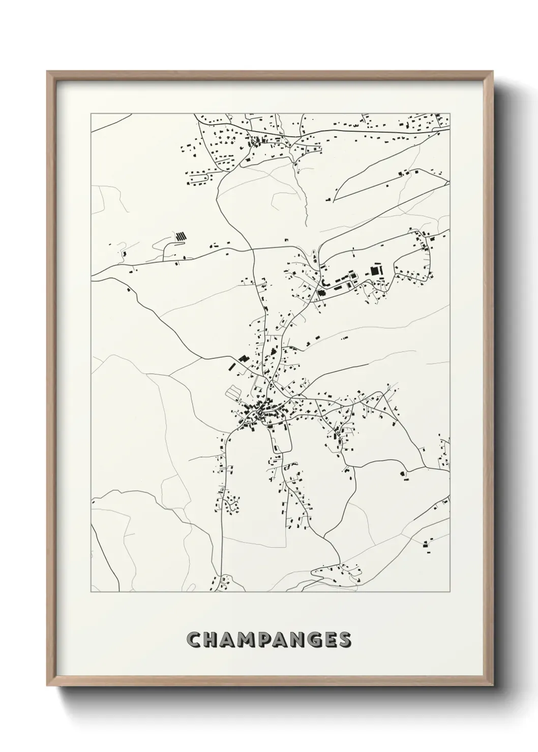 Un poster carte Champanges