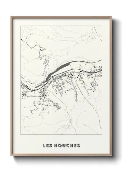 Une affiche de carte sur Les Houches