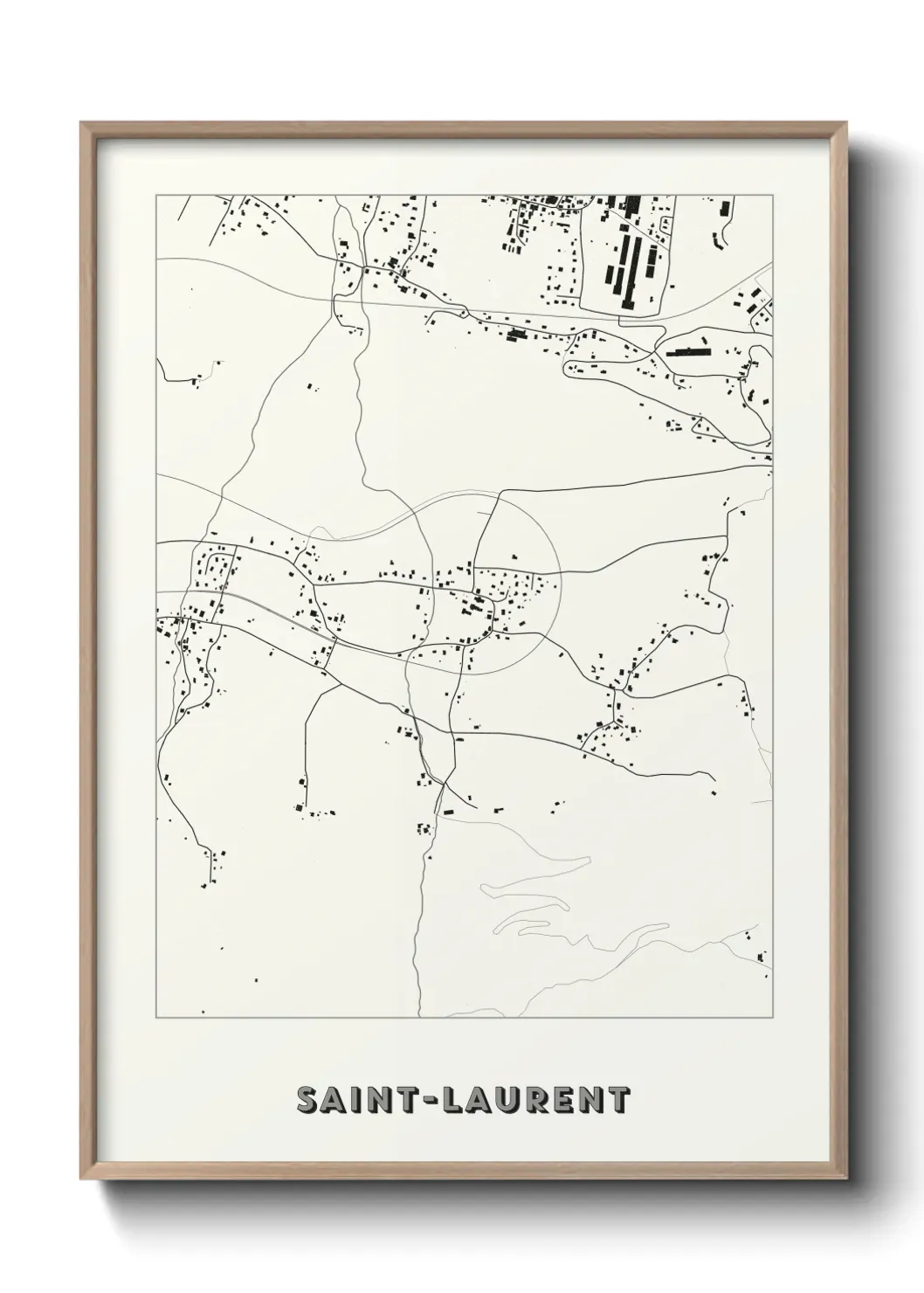 Un poster carte Saint-Laurent