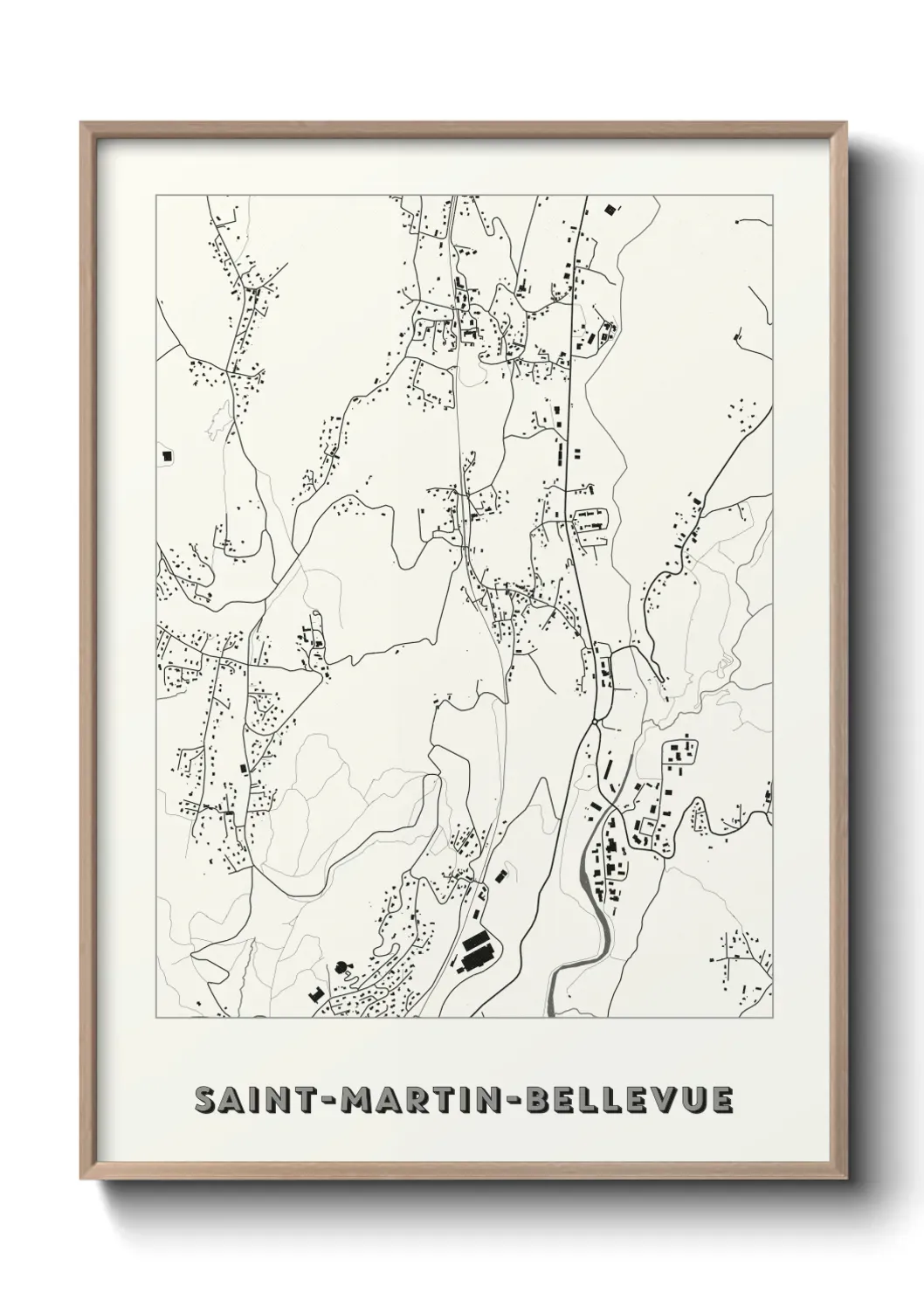 Un poster carte Saint-Martin-Bellevue