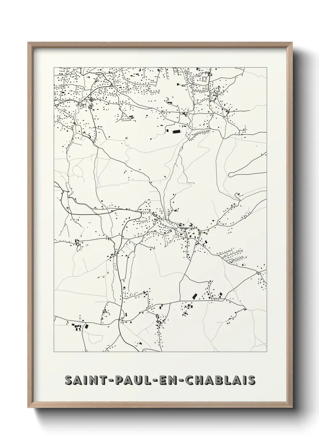 Un poster carte Saint-Paul-en-Chablais