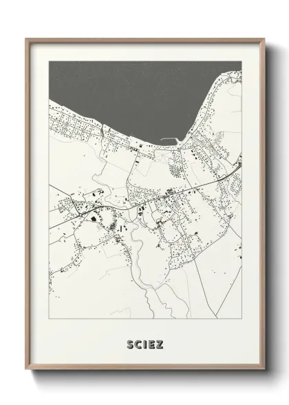 Une affiche de carte sur Sciez
