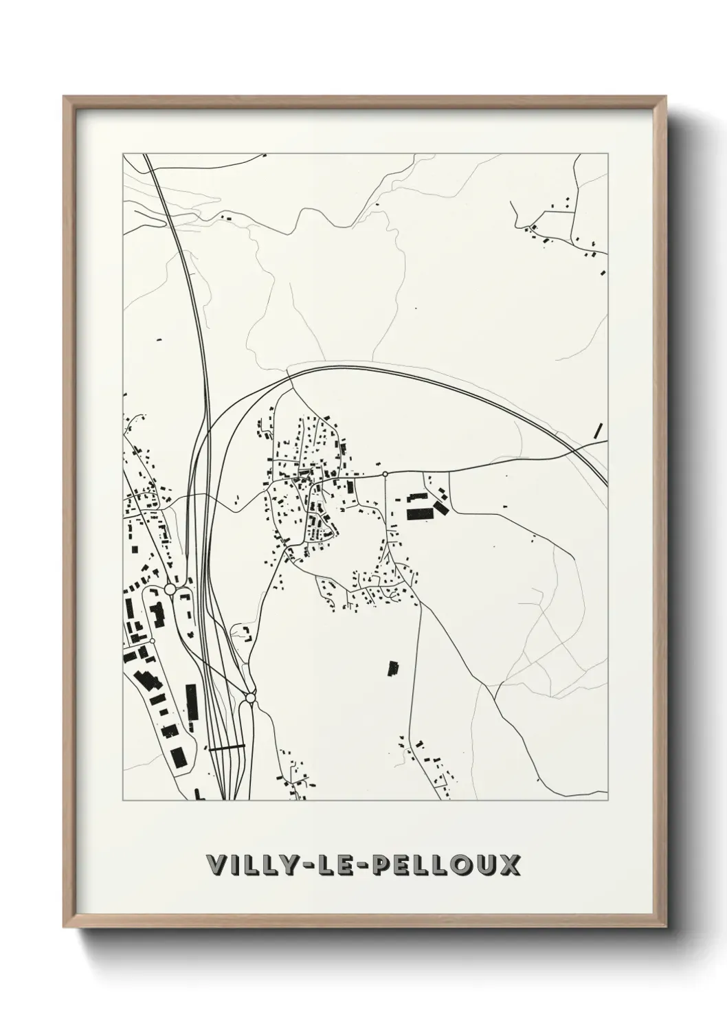 Un poster carte Villy-le-Pelloux