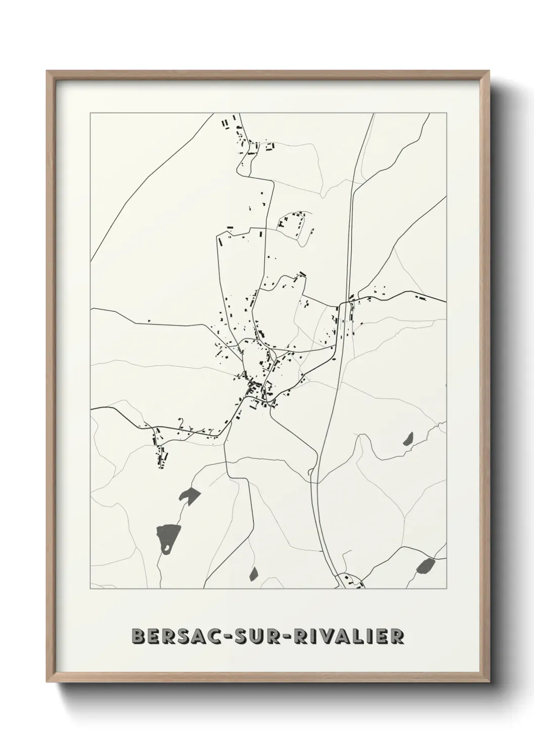 Un poster carte Bersac-sur-Rivalier