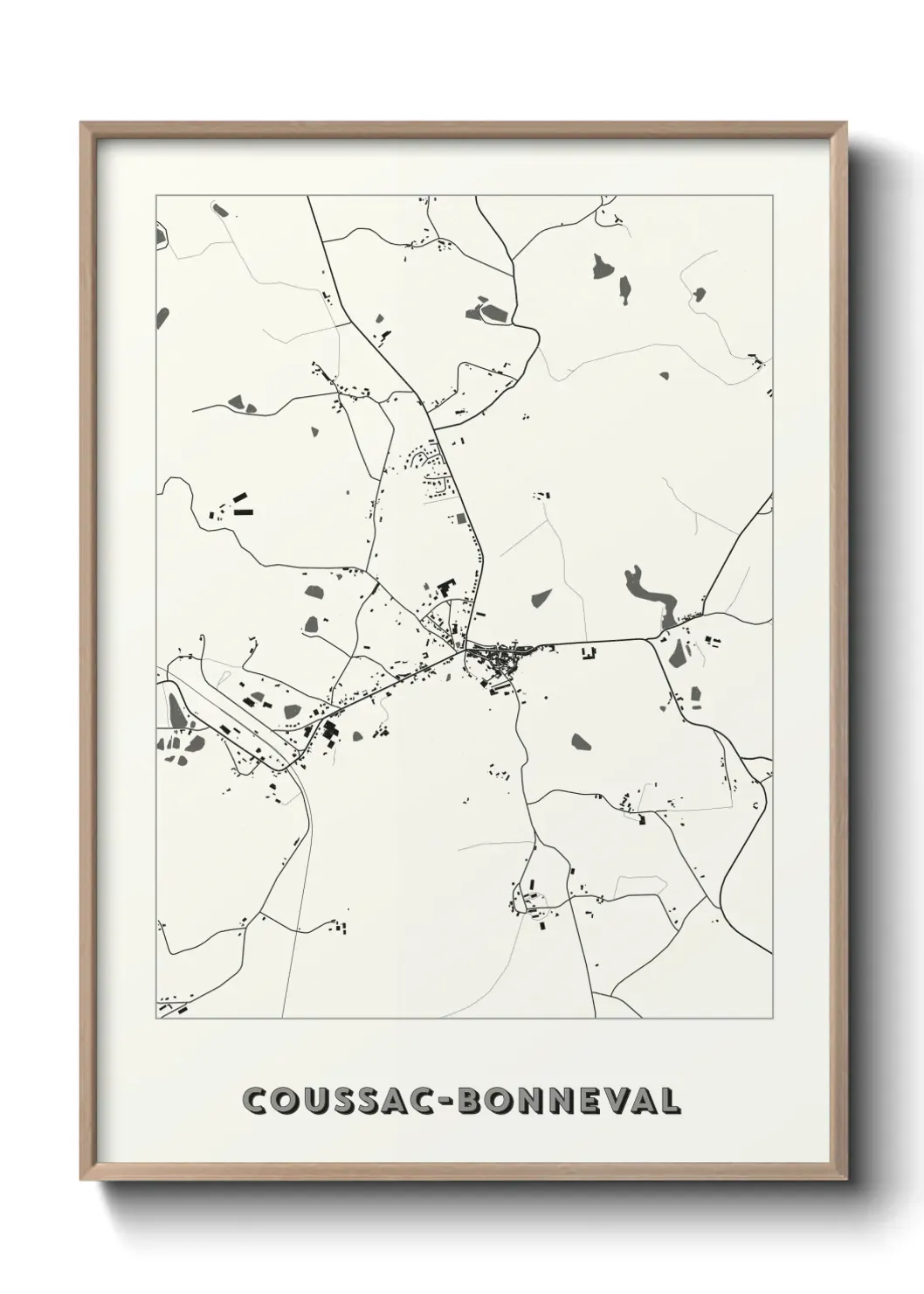 Un poster carte Coussac-Bonneval