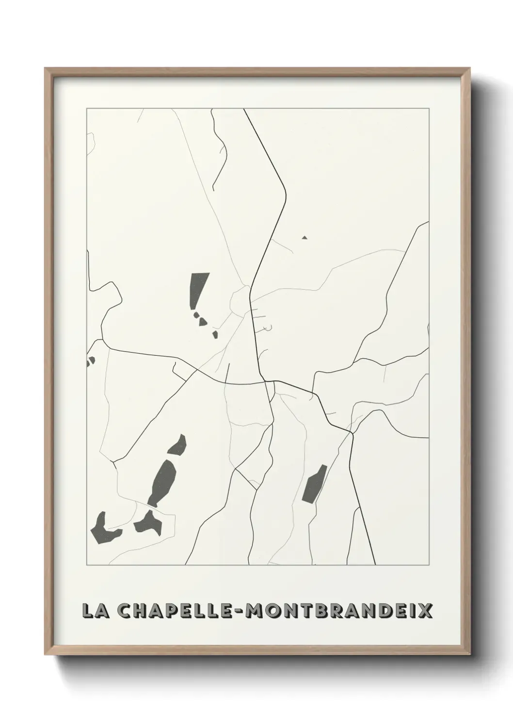 Un poster carte La Chapelle-Montbrandeix