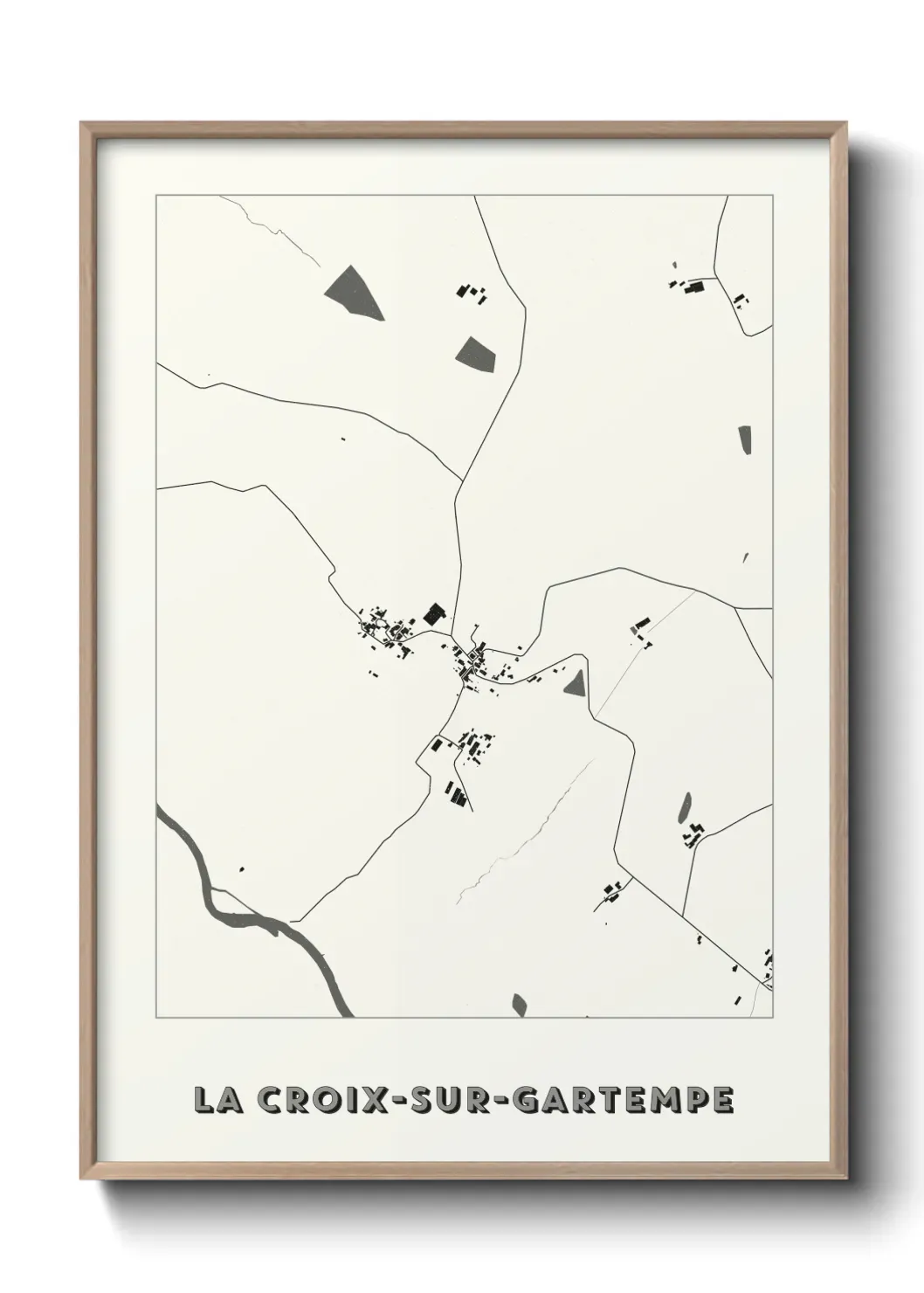 Un poster carte La Croix-sur-Gartempe